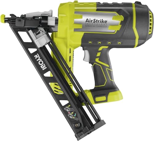 RYOBI 18 V ONE+ Akku-Nagler R15GN18-0 (Nageltyp 1,8 mm, Magazinkapazität von 105 Nägeln, 33-35° Magazinwinkel, inkl. 100 x angewinkelte Nägel, 1 x Gürtelclip, ohne Akku und Ladegerät) von Ryobi