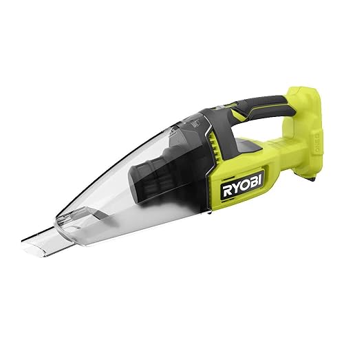 RYOBI 18 V ONE+ Akku-Handsauger RHV18-0 (bis zu 1.450 l/min Luftstrom, 600-ml-Staubbehälter, 34 Air Watts, arretierbarem Schalter für Dauerbetrieb, ohne Akku & Ladegerät), Grün von Ryobi