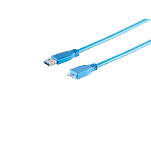 S-Conn - CO77192 Telefonkabel USB A/USB B 3.0, 1.8 m 1.8 m USB A Micro B Stecker Blau USB-Kabel – Kabel USB (1.8 m, 1,8 m, USB A, Micro B, 3.0 (3.1 Gen 1), männlich/männlich, Blau) 285072 von S/CONN maximum connectivity