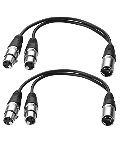 S SIENOC Mikrofon Kabel 3pin XLR zu Dual 2 XLR (Silber Buchse zu Stecker) (Silber Stecker zu Buchse) von S SIENOC