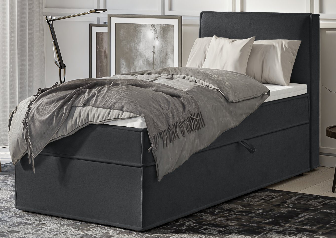 S-Style Möbel Boxspringbett Plaza, mit Topper und zwei Bettkästen von S-Style Möbel