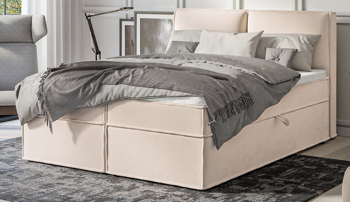 S-Style Möbel Boxspringbett Plaza, mit Topper und zwei Bettkästen von S-Style Möbel