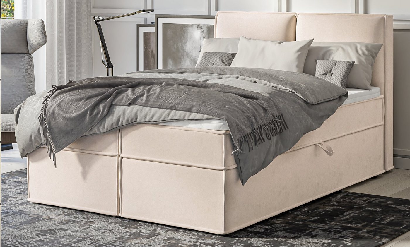 S-Style Möbel Boxspringbett Plaza, mit Topper und zwei Bettkästen von S-Style Möbel