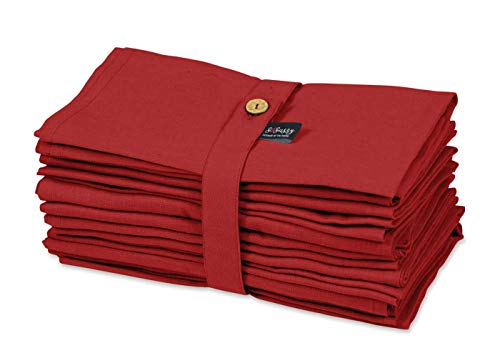 S4Sassy Rot solide Wohnkultur 12 Stück Baumwollserviette Solid Everyday Basic Waschbar Tischwäsche von S4Sassy