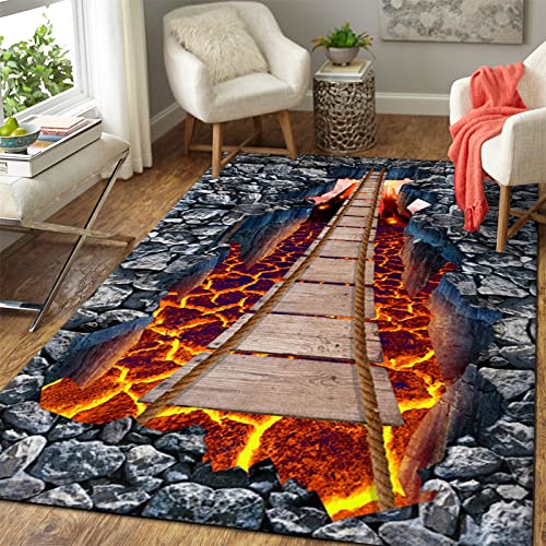 SABORR Flamme Holz brücke 3D Teppich Wohnzimmer couchtisch Teppich Schlafzimmer nachttisch bodenmatte küche Teppich türmatte von SABORR