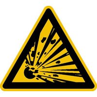Warnschild Explosionsgefährliche Stoffe Folie selbstklebend 50mm ISO 7010 10St. von SAFETYMARKING