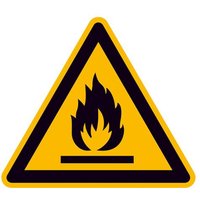 Warnschild Feuergefährliche Stoffe Aluminium 100mm ISO 7010 1St. von SAFETYMARKING