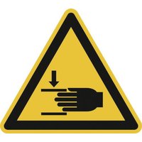 Warnschild Handverletzungsgefahr Aluminium 100mm ISO 7010 1St. von SAFETYMARKING
