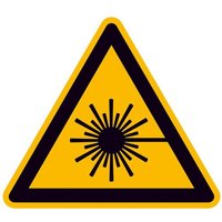 Warnschild Laser Folie selbstklebend 200mm ISO 7010 1St. von SAFETYMARKING