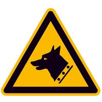 Warnschild Wachhund Folie selbstklebend 200mm ISO 7010 1St. von SAFETYMARKING