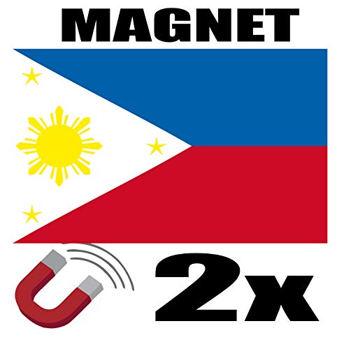 SAFIRMES 2 x Philippin-Flagge, magnetisch, 6 x 3 cm von SAFIRMES