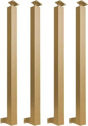 SAFWELAU Treppengeländer Terrassengeländer Goldene Treppenstufen, Balusterpfosten für Deck-Veranda-Balkon und Leitplanken-Zaun, Quadratische Metallbaluster, Seitlich angebracht(Color:4 Pack,Size:100cm von SAFWELAU