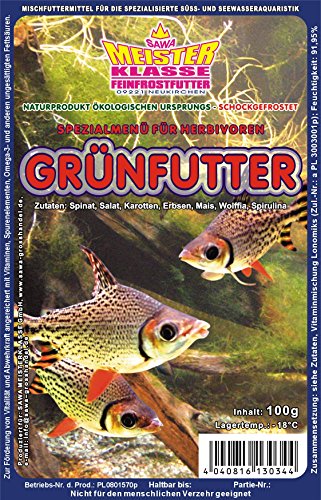 Fischfutter Frostfutter 100g Blister viele Sorten freie Auswahl für alle Zierfische und Marine Fische (MW) (Grünfutter 100g Blister (MW) von SAHAWA