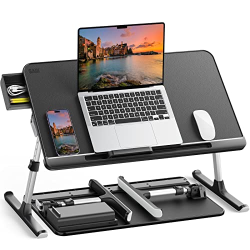 Saiji Laptop-Bett-Tablett, Verstellbarer Laptop-Betttisch, klappbarer Laptop-Ständer mit Schublade, zum Essen, Arbeiten, Schreiben, Spielen, Zeichnen Saiji Laptop-Bett-Tablett, Verstellbarer Laptop-Betttisch, klappbarer Laptop-Ständer mit Schublade, zum Essen, Arbeiten, Schreiben, Spielen, Zeichnen von SAIJI