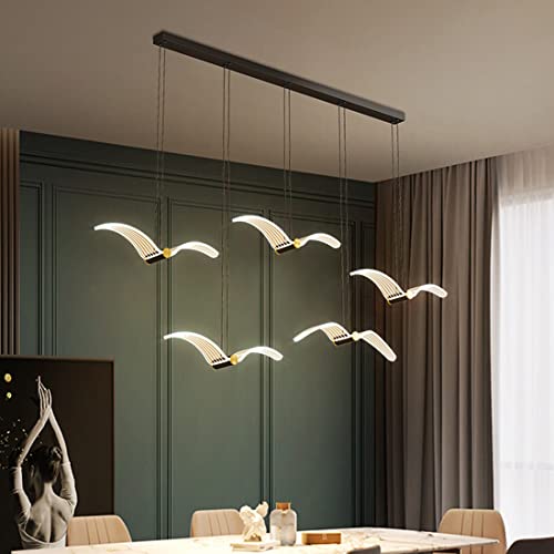 20W LED Wohnzimmerlampe Pendelleuchte Kreativ Esszimmer Leuchte Warmweißes Licht 5-flammig Rechteckig Vogel-Design Acryl Dekorative Hängelampe 150cm für Büro Küche Deckenbeleuchtung Höhenverstellbar 20W LED Wohnzimmerlampe Pendelleuchte Kreativ Esszimmer Leuchte Warmweißes Licht 5-flammig Rechteckig Vogel-Design Acryl Dekorative Hängelampe 150cm für Büro Küche Deckenbeleuchtung Höhenverstellbar von SAIVITT