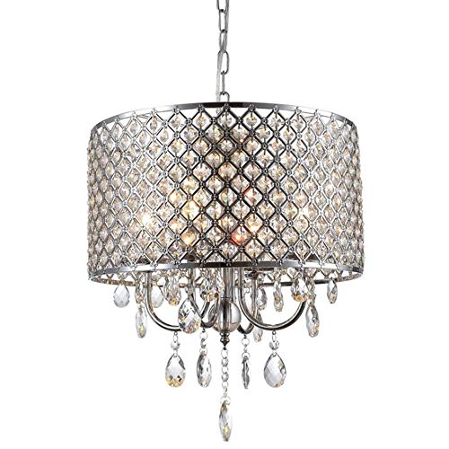 Modern Pendelleuchte Hängelampe Kristall Weiß Rund Chrom Lampenschirm Design Kronleuchter Elegante Esszimmer Esstisch Schlafzimmer Wohnzimmer Arbeitszimmer Verstellbar Kristallleuchter 4-flammig D45cm Modern Pendelleuchte Hängelampe Kristall Weiß Rund Chrom Lampenschirm Design Kronleuchter Elegante Esszimmer Esstisch Schlafzimmer Wohnzimmer Arbeitszimmer Verstellbar Kristallleuchter 4-flammig D45cm von SAIVITT