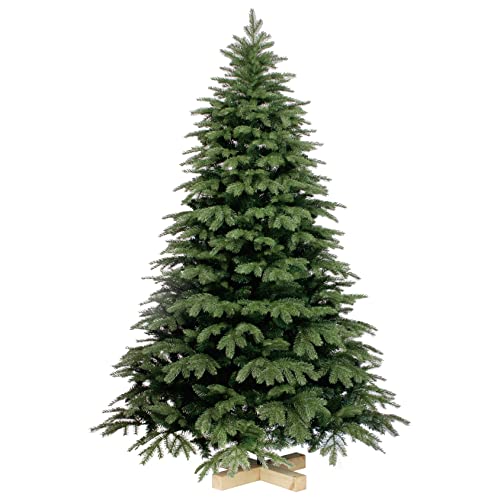 SALCAR Weihnachtsbaum Künstlich 210 cm, Künstlicher Tannenbaum aus PE & PVC mit Handschuhen und Holzständer als Weihnachtsdeko Innen von SALCAR