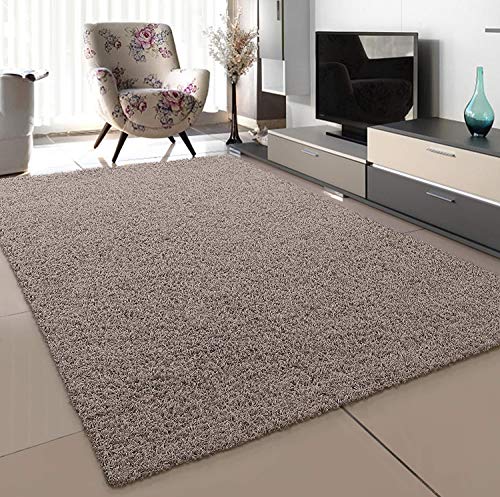 SANAT Teppich Wohnzimmer - Beige Hochflor Langflor Teppiche Modern, Größe: 120x170 cm von SANAT