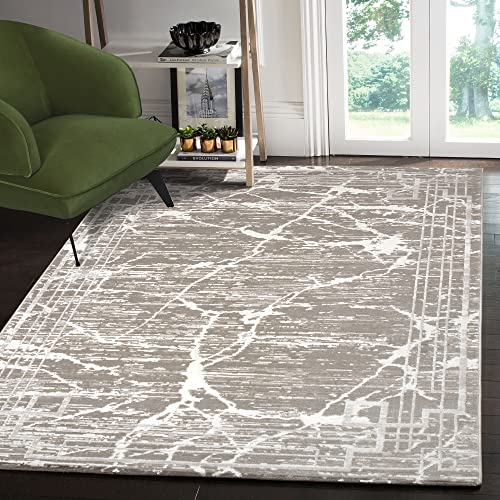 SANAT Teppiche für Wohnzimmer - Harmony - Kurzflor Teppich, Geeignet für Flur, Esszimmer, Schlafzimmer, Küche und Kinderzimmer Öko-Tex 100 Zertifizier - Liner-Braun, 200X280 cm von SANAT