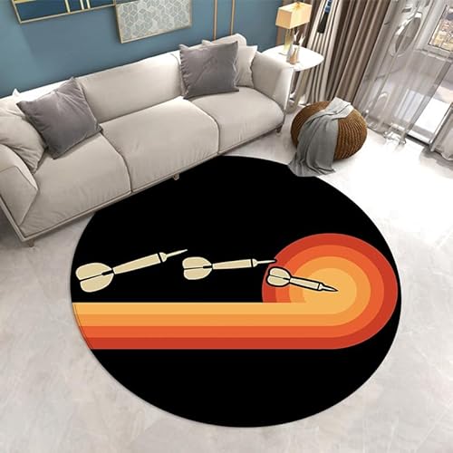 SANBEC Cartoon kreative Dart runden Teppich Schlafzimmer Kommode Computer Stuhl rutschfeste Freizeit Teppich Hause Balkon Sofa Teppich von SANBEC