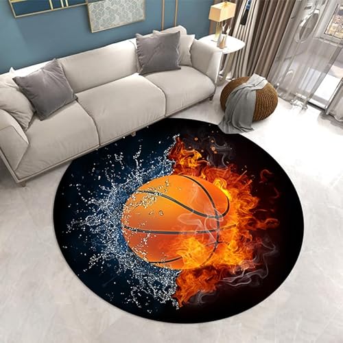 SANBEC Wasser Feuer Basketball 3D Kunst Wohnzimmer Teppich Eingang Tür Matte Kinderzimmer Teppich Spiel Matte Schlafzimmer Korridor Bereich Teppich von SANBEC