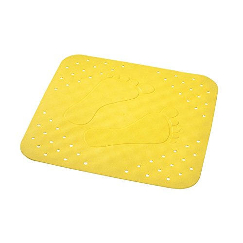 SANIMIX Bad Duscheinlage Duschmatte Sicherheitseinlage für die Dusche Modell Little Feets Größe: 54 x 54cm - Farbe Gelb von SANIMIX