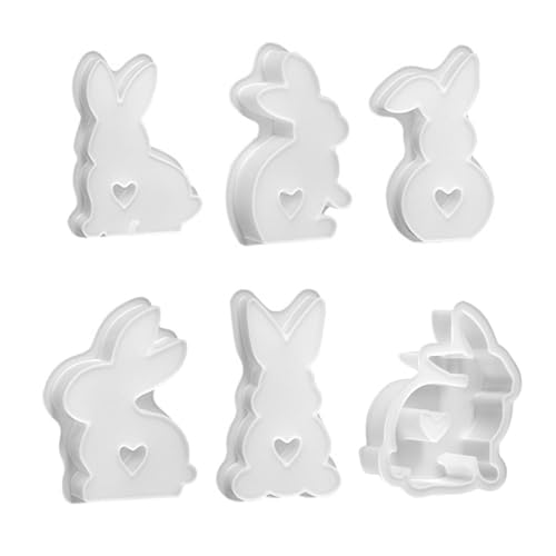 SANRLO Silikonform, wiederverwendbar, Epoxidharzform, 3D-Kaninchen-Form, 3D-Form, Bastelformen, Harzform für von SANRLO