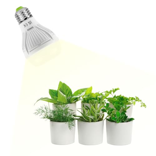 SANSI LED Pflanzenlampe, Vollspektrum 10W Grow Light (150W Äquivalent) mit mattierter optischer Linse 120° Abstrahlwinkel für hohe PPFD, energiesparende Grow Light für Obst und Blumen von SANSI