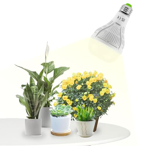 SANSI LED Pflanzenlampe, Vollspektrum 15W Grow Light (200W Äquivalent) mit mattierter optischer Linse 120° Abstrahlwinkel für hohe PPFD, energiesparende Grow Light für Obst und Blumen von SANSI