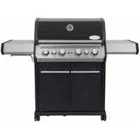 Santos Grills - santos Gasgrill S-418 mit 4 Hauptbrenner, Infrarotseitenbrenner & Heckbrenner inkl. Drehspieß, Rostheber & Silikonablage Schwarz von SANTOS GRILLS