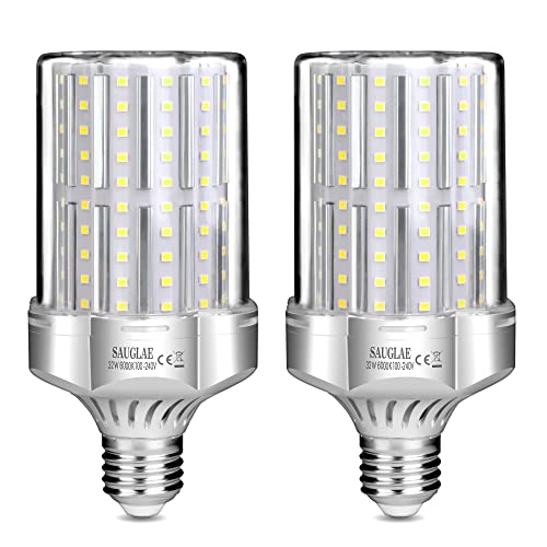 SAUGLAE 32W LED Lampen, 260W Glühlampen Äquivalent, 6000K Kaltweiß, 3600Lm, E27 Edison Schraube LED Leuchtmittel, 2 Stück von SAUGLAE