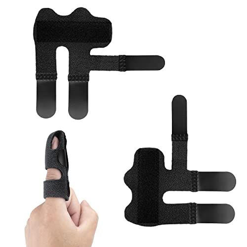 2 Stück Fingerschienen, Trigger-Finger Schiene Fingerbandage zum Schutz vor Gebrochenen Fingern, Schmerzlinderung, gebrochene Finger, Begradigung (Schwarz, All-Inclusive) von SAVITA