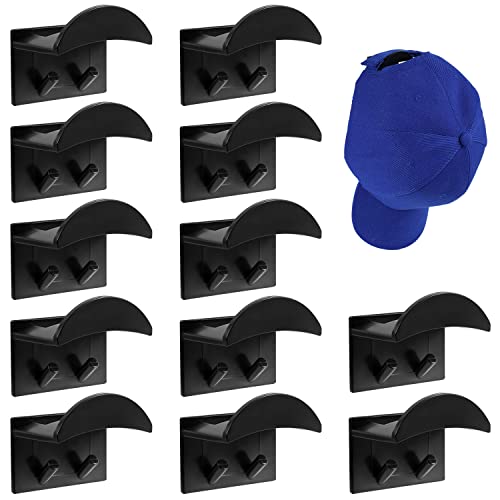 SAVITA 12St Huthaken Selbstklebend, Transparent Super Klebrig Huthaken Wand Kein Bohren Oder Schrauben Hutaufhänger zum Aufhängen von Hutablagen an der Garderobenwand(schwarz) von SAVITA