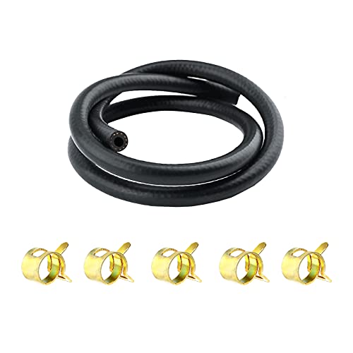 SAVITA 1m 3/16" Ø 5mm Kraftstoff Gasschlauch Zoll Kit Gasleitung mit Schellen 5 Stück Schellen für Boot Marine Gas Diesel Benzin von SAVITA