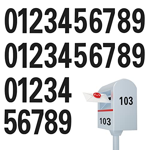 SAVITA 30pcs 9,8cm Self Adhesive Numbers, 0-9 Nummern Aufkleber Aufkleber Nummer Sticker Nummer Selbstklebend für Außerhalb Schilder Tür Fenster Autos Adressnummer (Schwarz) von SAVITA