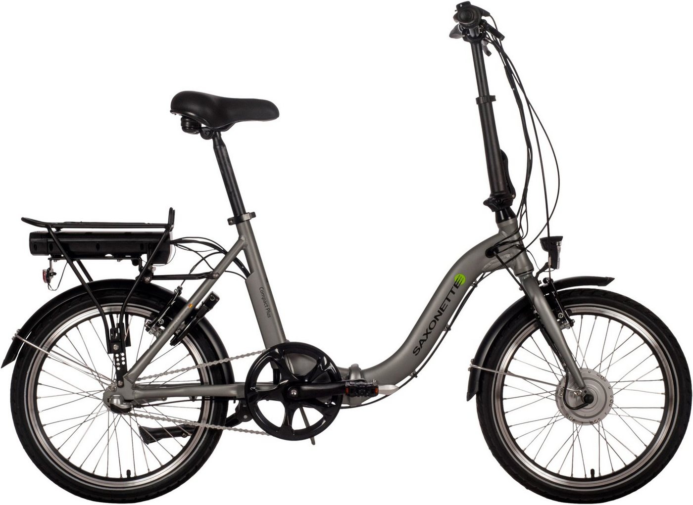 SAXONETTE E-Bike Compact Plus 2.0, 3 Gang, Nabenschaltung, Frontmotor, 281 Wh Akku, (mit Akku-Ladegerät), Pedelec, Elektrofahrrad für Damen u. Herren, Faltrad von SAXONETTE