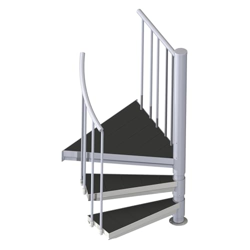 Spindeltreppe, Wendeltreppe, Außentreppe Scarvo S, feuerverzinkt, Geschosshöhe: 108-134 cm, Stufenbelag: WPC-Leisten, Aluminium Verbindungselemente, Stahltreppe Spindeltreppe, Wendeltreppe, Außentreppe Scarvo S, feuerverzinkt, Geschosshöhe: 108-134 cm, Stufenbelag: WPC-Leisten, Aluminium Verbindungselemente, Stahltreppe von SCALANT