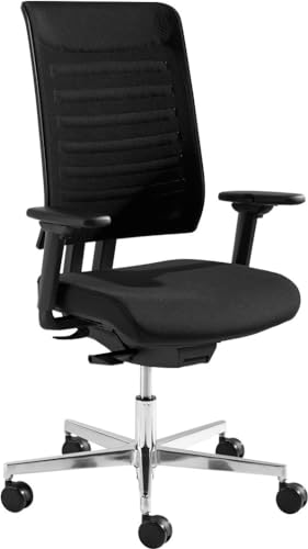 SCHÄFER SHOP Bürostuhl SSI PROLINE Premium S2+ Schreibtischstuhl mit Armlehnen Stuhl mit 3D-Sitzgelenk, Synchronmechanik, Lordosenstütze und Netz-Rückenlehne, schwarz, bis 110kg belastbar von SCHÄFER SHOP