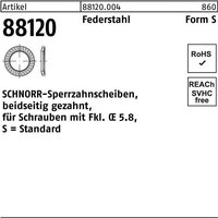 Sperrzahnscheibe R 88120 beidseitig gezahnt S24 x36 x1,8 Federstahl von SCHNORR