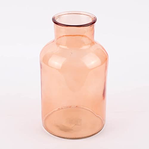 SCHÖNER LEBEN. Deko Vase zylinderförmig Apothekerflasche Glas grün oder orange 30x17,5cm, Farbe:orange von SCHÖNER LEBEN.