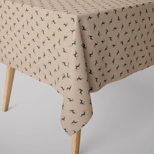 SCHÖNER LEBEN. Tischdecke Simple Deer Hirsch klein Natur grün, Größe:130x240cm SCHÖNER LEBEN. Tischdecke Simple Deer Hirsch klein Natur grün, Größe:130x240cm von SCHÖNER LEBEN.