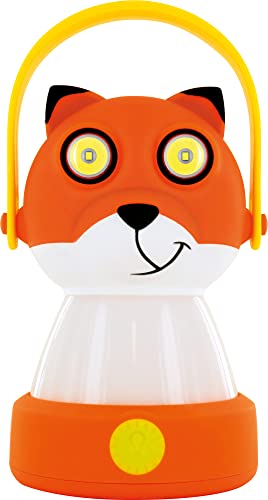 SCHWAIGER CALF100 511 Camping-Lampe Tierdesign Fuchs Kinderleuchte Laterne Taschenlampe 3 Lichter 10 h Leuchtdauer LED batteriebetrieben von SCHWAIGER