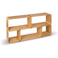 Holz Sideboard Schrank Bücherregal 160x80x30 cm Scleica Modulares System Japandi Mid Century Modern Kostenloser Versand von SCLEICA
