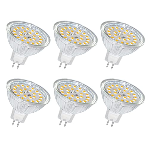 LED Leuchtmittel GU5.3 LED 5W 12V MR16, 500LM Warmweiß 2700K, Nicht Dimmbar, Ersatz für 50W Halogenstrahler, LED Strahler GU5.3 für Deckenleuchte, Landschaftsbeleuchtung, 6 Stück von SCNNC