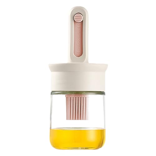SCOOVY Pinsel-Olivenölspender, Silikon-Speiseölbehälter, 2-in-1-Ölspenderflasche mit Pinsel, ausziehbare Ölpinselflasche, Glasölspender für Zuhause, Küche, Restaurant von SCOOVY