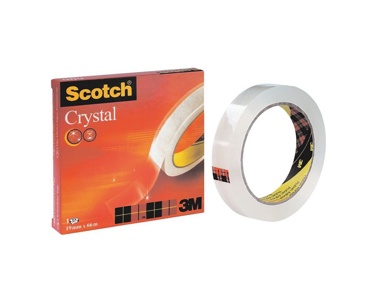 SCOTCH Klebeband Crystal Clear Tape 600 19 mm/66 m, hochtransparent, alterungsbeständig von SCOTCH