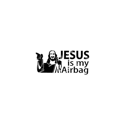 Auto-Aufkleber 12.7Cm * 5.8Cm Jesus ​​Ist Mein Airbag Vinyl Auto Motorrad Aufkleber Aufkleber Schwarz/Silber von SCSHY