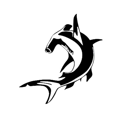 Auto-Aufkleber 14,3 cm * 15,5 cm Fisch Hammerhai Hai Ocean Predator Persönlichkeit Vinyl Auto Aufkleber Aufkleber Schwarz Silber Zubehör von SCSHY