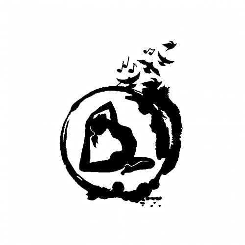 SCSHY Auto-Aufkleber 13.1Cm * 17.8Cm Vinyl Aufkleber Yoga Zen Kreis Meditation Buddhismus Vögel Auto Aufkleber Schwarz/Silber von SCSHY