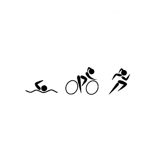 SCSHY Auto-Aufkleber 14.6 * 3.9Cm Süße Mädchen Triathlon Auto Aufkleber Reflectivevinyl Decals Cartoon Bilder Schwarz/Silber von SCSHY